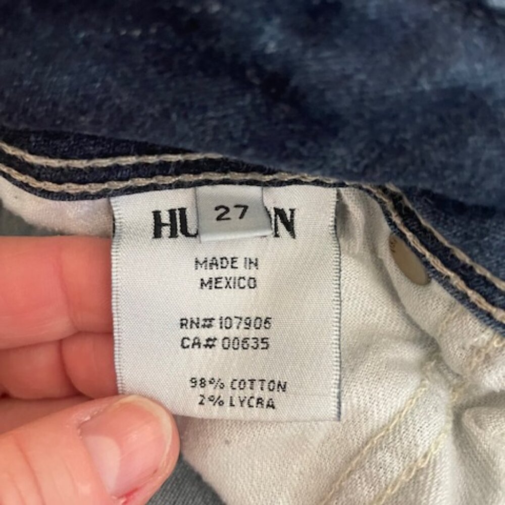 Hudson Collin Flap Skinny Jean Low Rise Dark Wash Woman’s Size 27 - Picture 4 of 6